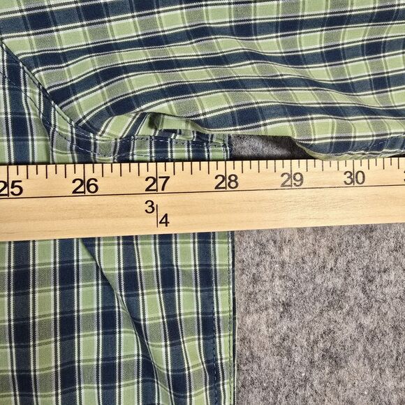 Redhead Green Blue Plaid Long Sleeve Shirt Size 2XLT Men’s Zip Pocket Poly Blend - Picture 8 of 9